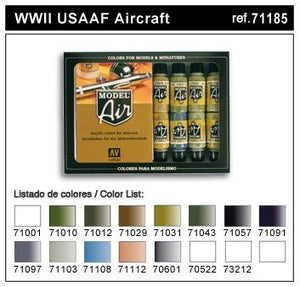 Coffret Vallejo Model Air - USAAF Seconde Guerre mondiale (16 couleurs) (71185)