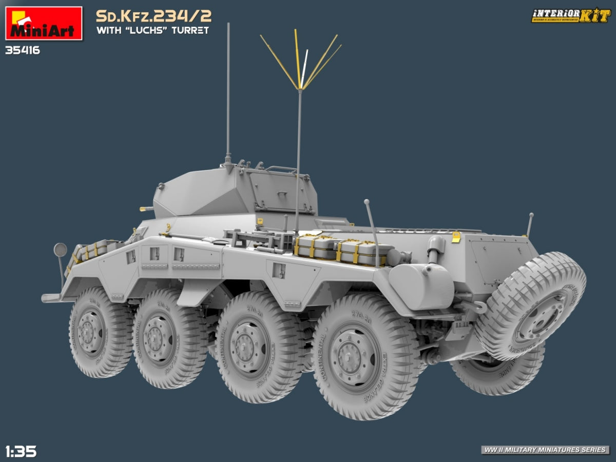 MiniArt 35416 Sd.Kfz.234/2 WITH LUCHS TURRET. INTERIOR KIT 1/35 – immagine 5