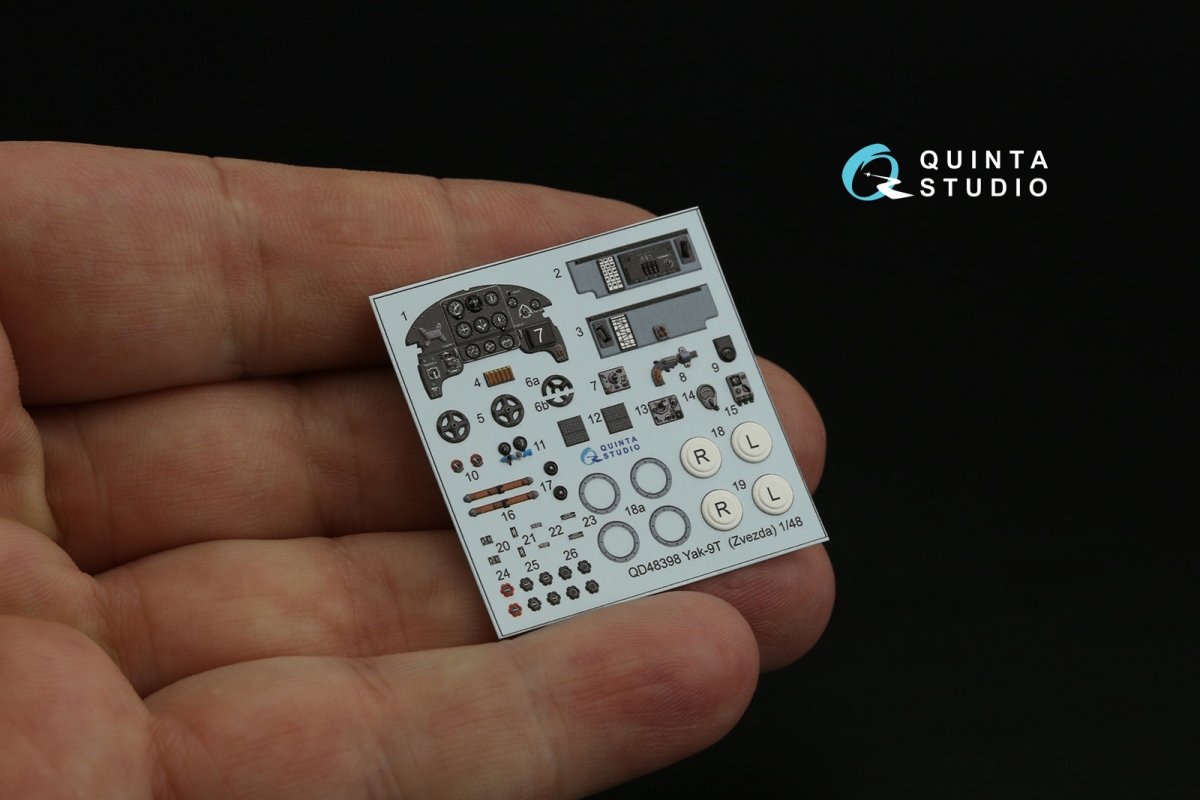 Quinta Studio QD48398 Yak-9T 3D-Printed &amp;amp; coloured Interior on decal paper (Zvezda) 1/48 – zdjęcie 4