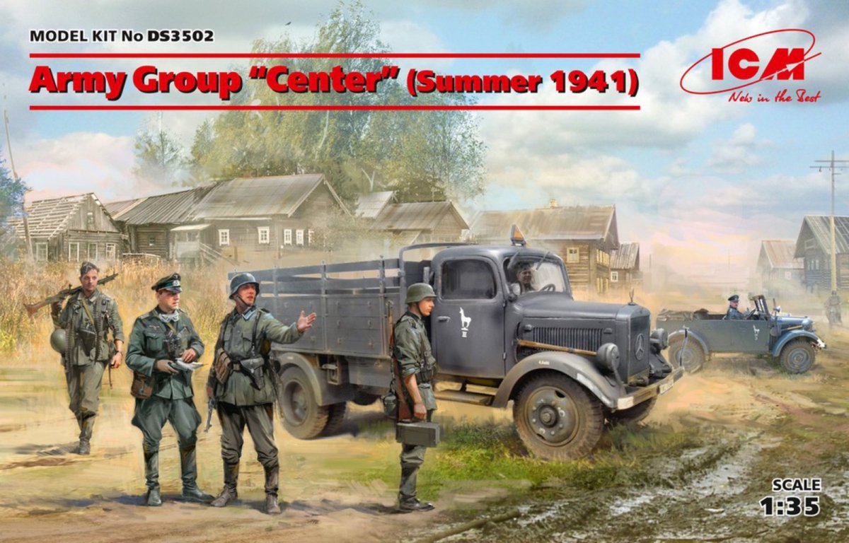 ICM DS3502 Army Group "Center" (Summer 1941) (Kfz.1, Typ L3000S, German Infantry (4 figures), German Drivers (4 figures) 1/35