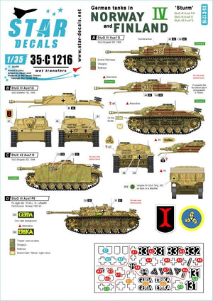 Star Decals 35-C1216 German tanks in Norway &amp;amp; Finland # IV 1/35