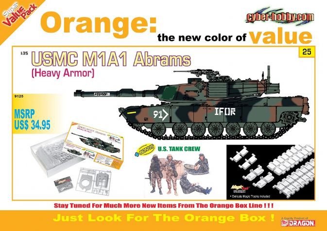 Cyber Hobby 9125 USMC M1A1 Abrams (Heavy Armor) U.S. Tank Crew 1/35