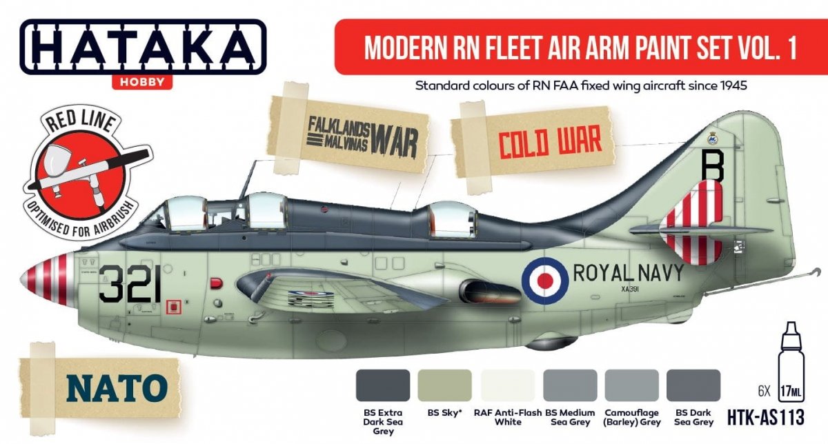 Coffret de peinture Hataka HTK-AS113 Modern RN Fleet Air Arm, volume 1, 6 x 17 ml – image 2
