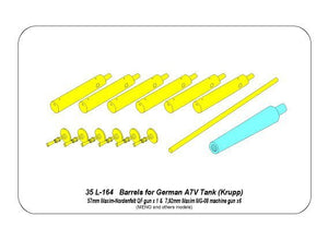 Aber 35L-164 Barrels for German WWI A7V Tank 1/35 – immagine 10
