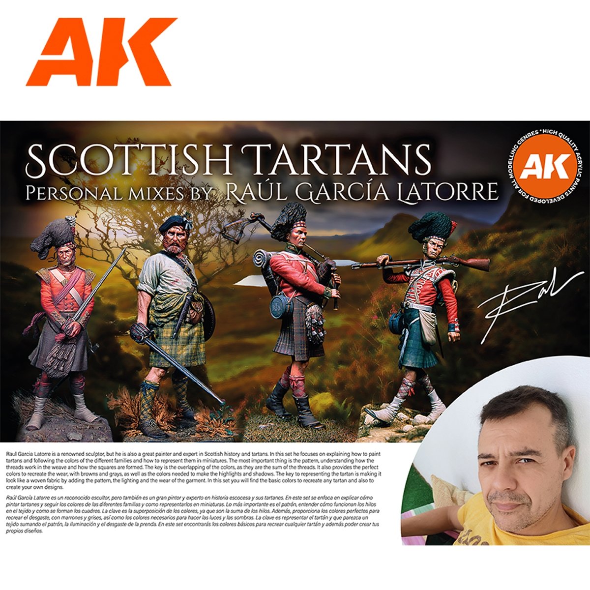 AK Interactive AK11766 SIGNATURE SET – RAÚL GARCÍA LATORRE – SCOTTISH TARTANS PAINT SET 18x17 ml – immagine 4