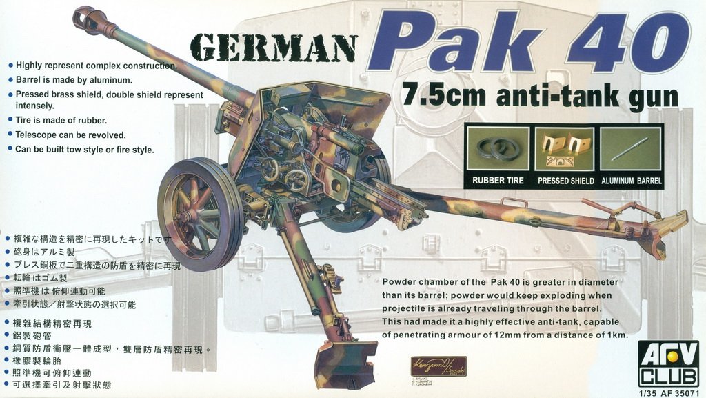 AFV Club 35071 Pak 40 Canon antichar de 75 mm (1/35)