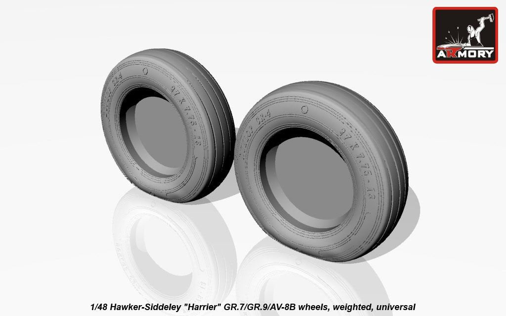 Armory Models AW48405 Hawker-Siddeley Harrier GR.7/GR.9/AV-8B wheels w/ weighted tyres 1/48 – Bild 7