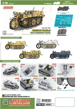 Freedom 16001 Sd.Kfz. 2 Kettenkraftrad Typ HK 101 1/16 – Bild 2