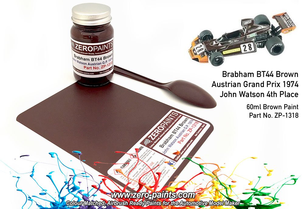 Peinture marron Brabham BT44 (John Watson, Grand Prix d'Autriche 1974) Zero Paints ZP-1318, 60 ml