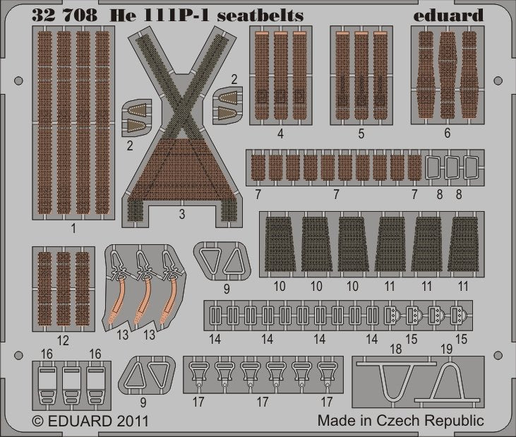 Eduard 32708 He 111 ceintures de sécurité 1/32 Revell