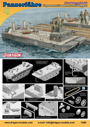 Dragon 7490 Panzerfahre Gepanzerter Landwasserschlepper Prototype Nr.II 1/72 – immagine 2