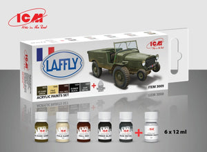 Coffret de peinture acrylique ICM 3009 pour Laffly V15T (6 x 12 ml)