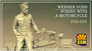 Copper State Models F35-055 Werner Voss posing with a motorcycle (Motorcycle not included) 1/35