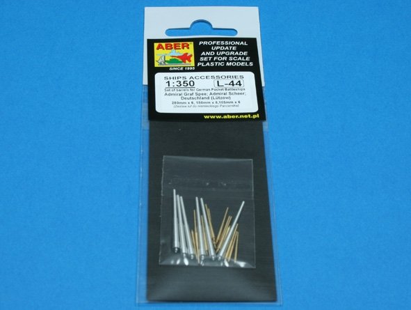 Aber 350L-44 Set of barrels 280mm x 6; 150mm x 8; 105mm x 6 for Admiral Graf Spee class battleships 1/350 – zdjęcie 5