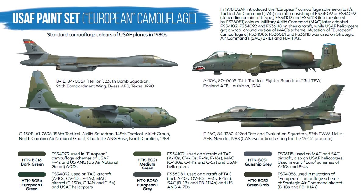 Hataka HTK-BS10 USAF Paint Set (“European” Camouflage) (6x17ml) – immagine 3
