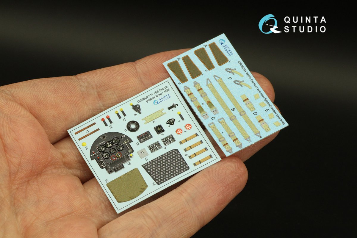 Quinta Studio QD35072 Fi 156C 3D-Printed &amp;amp; coloured Interior on decal paper (Hobby Boss (ex-Tristar)) 1/35 – immagine 3