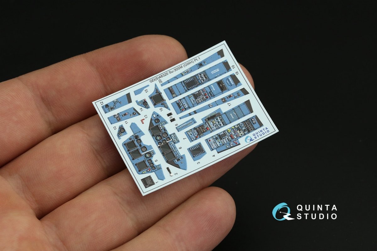 Quinta Studio QD48320 Su-30SM 3D-Printed &amp;amp; coloured Interior on decal paper (GWH) 1/48 – immagine 4