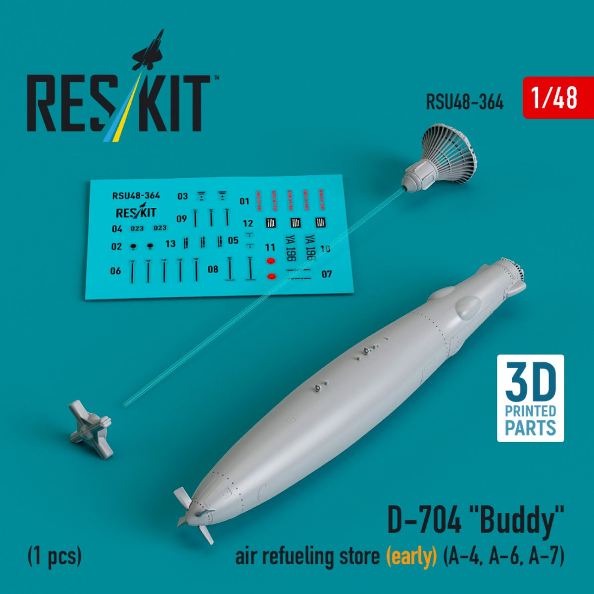 RESKIT RSU48-0364 D-704 "Buddy" air refueling store (early) (1 pcs) (3D Printed) 1/48