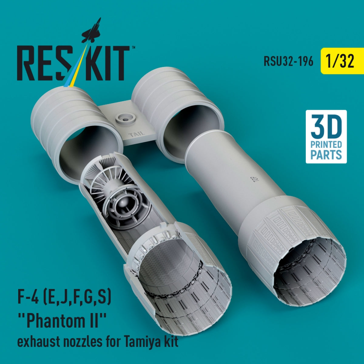 RESKIT RSU32-0196 F-4 (E, J, F, G, S) &amp;quot;Phantom II&amp;quot; exhaust nozzles for Tamiya kit (3D Printed) 1/32
