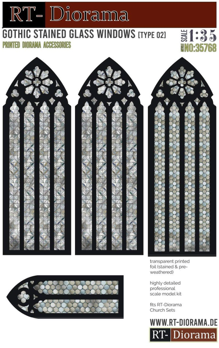 RT-Diorama 35768 Gothic Stained Glass Windows [Type 02] 1/35 – imagen 2