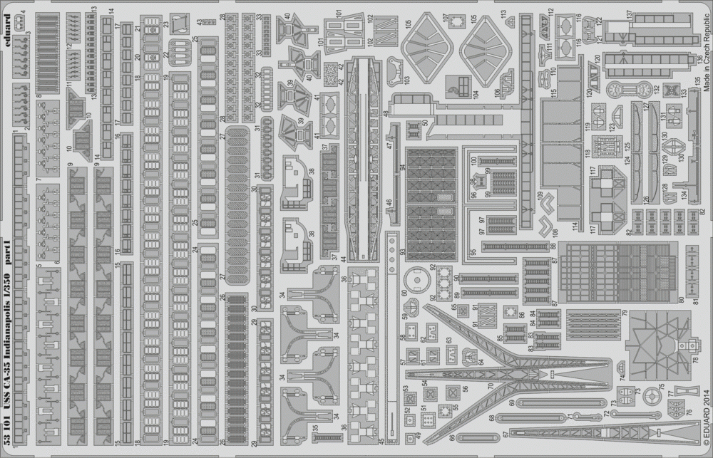 Eduard 53101 USS CA-35 Indianapolis ACADEMY 1/350 – zdjęcie 2
