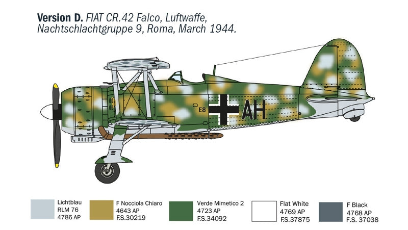 Italeri 1485 FIAT CR.42 CN Falco Night Fighter 1/72 – zdjęcie 4