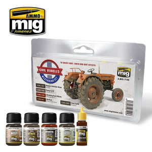 AMMO of Mig Jimenez 7145 CIVIL VEHICLES WEATHERING SET