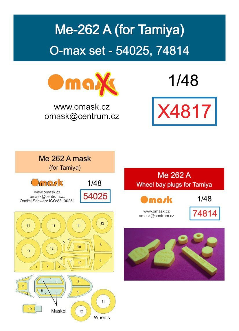 Kit Omask X4817 Me-262 A O-max pour Tamiya 1/48