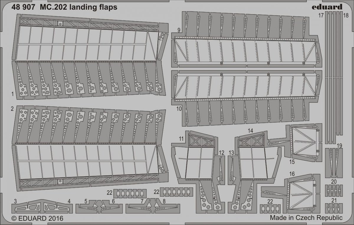 Eduard 48907 MC.202 landing flaps EDUARD, HASEGAWA 1/48