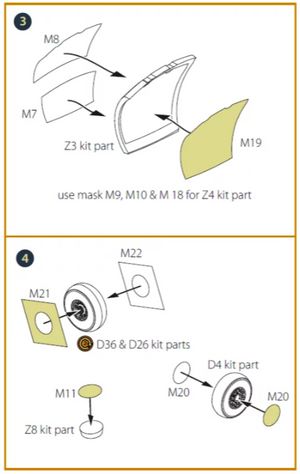 Clear Prop! CPA72128 OV-1B Mohawk &amp;quot;Pilot School&amp;quot; painting mask on &amp;quot;yellow kabuki paper&amp;quot; for CP kit CP72038 1/72 – imagen 3