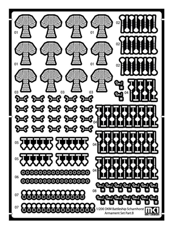 MK1 Design MS-20019 DKM Battleship SCHARNHORST ARMAMENT PARTS for Trumpeter 1/200 – zdjęcie 4