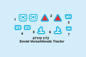 Trumpeter 07110 Soviet Voroshilovets Tractor 1/72 – immagine 3