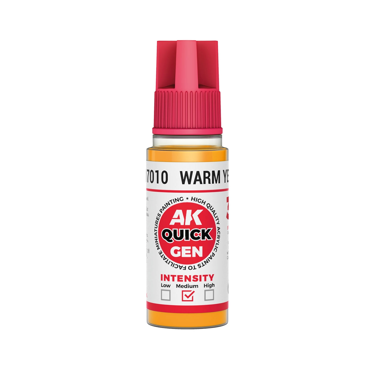 AK Interactive AK17010 WARM YELLOW- QUICK GEN COLOR 18ml