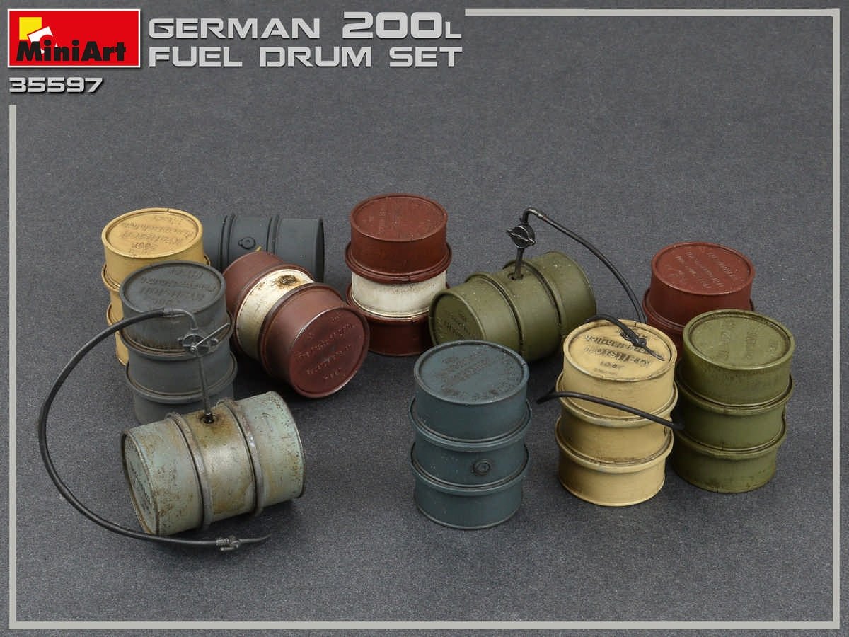 MiniArt 35597 GERMAN 200L FUEL DRUMS WW2 1/35 – imagen 2