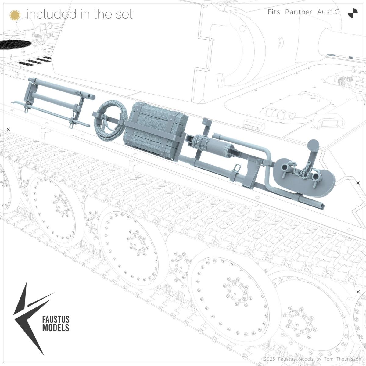 Faustus Models FM35020 Panther Tool Racks (Factory new) 1/35