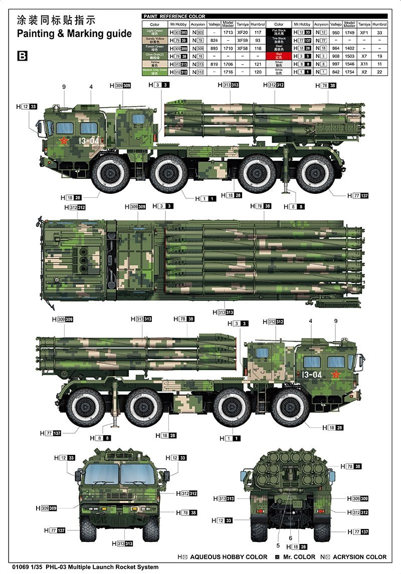 Trumpeter 01069 PHL-03 Multiple Launch Rocket System 1/35 – imagen 2