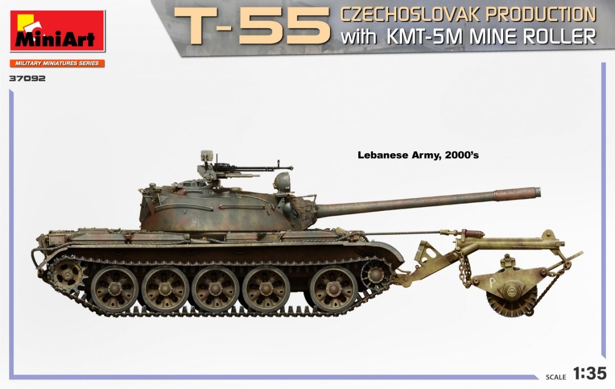 MiniArt 37092 T-55 CZECHOSLOVAK PRODUCTION with KMT-5M MINE ROLLER 1/35 – immagine 4