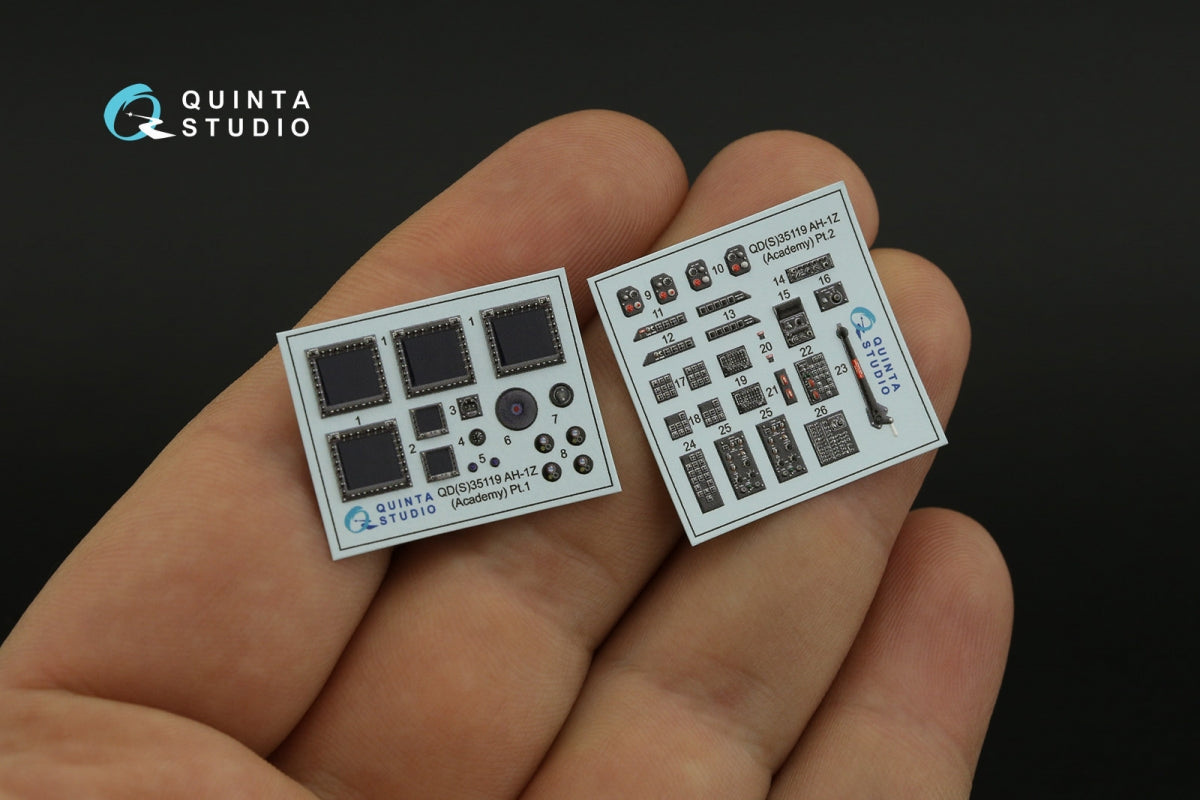 Quinta Studio QDS-35119 AH-1Z 3D-Printed coloured Interior on decal paper (Academy) (Small version) 1/35 – immagine 4