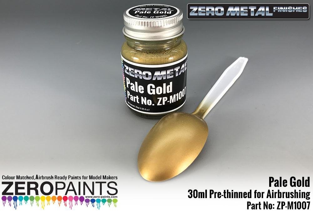 Peinture or pâle Zero Paints ZP-M1007 - Finitions métalliques Zero 30 ml