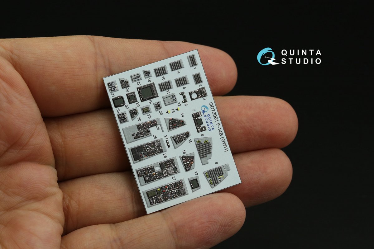 Quinta Studio QD72061 F-14B 3D-Printed &amp;amp; coloured Interior on decal paper (GWH) 1/72 – Bild 5