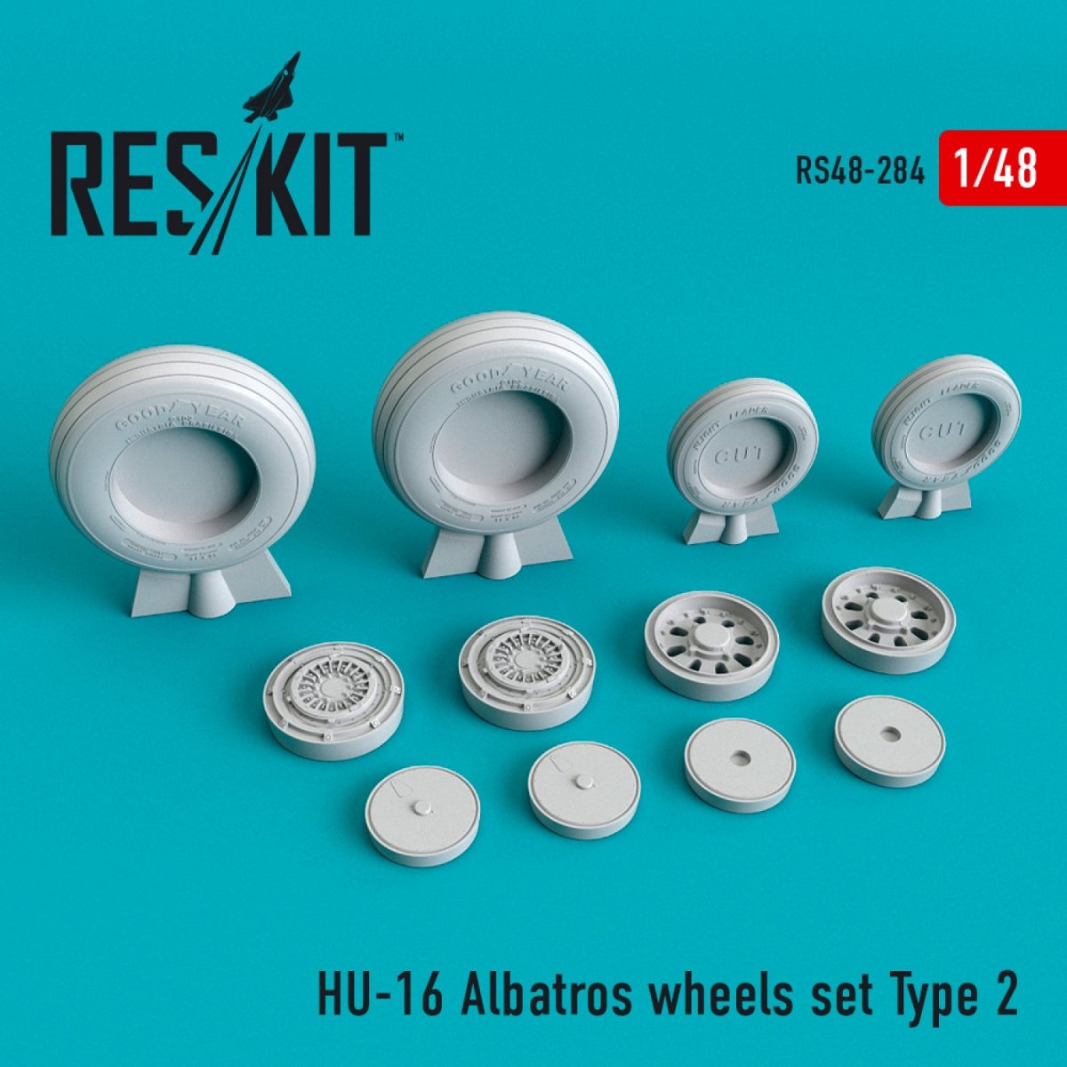 RESKIT RS48-0284 HU-16 "ALBATROS" WHEELS SET TYPE 2 1/48