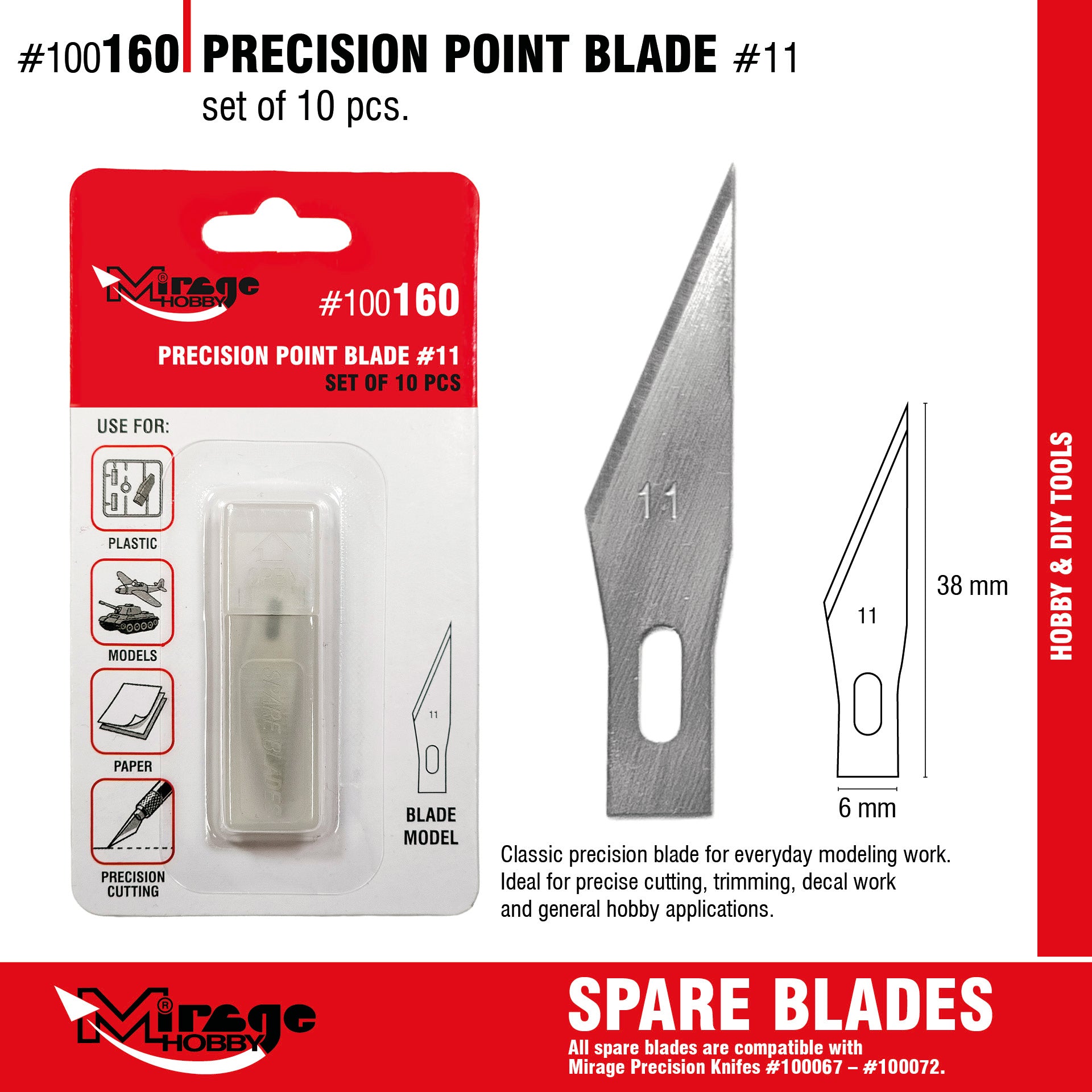 Mirage 100160 Precision Point Blade (10 pcs) – immagine 2