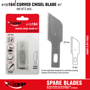Mirage 100164 Curved Chisel Blade (5 pcs) – immagine 2