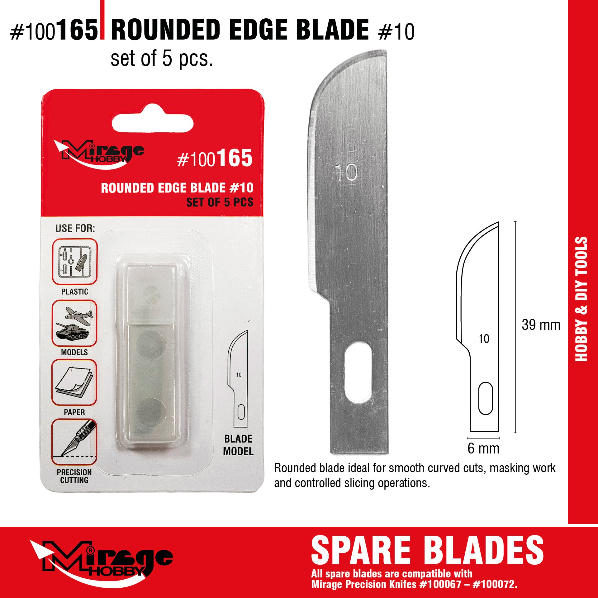 Mirage 100165 Rounded Edge Blade (5 pcs) – Bild 2