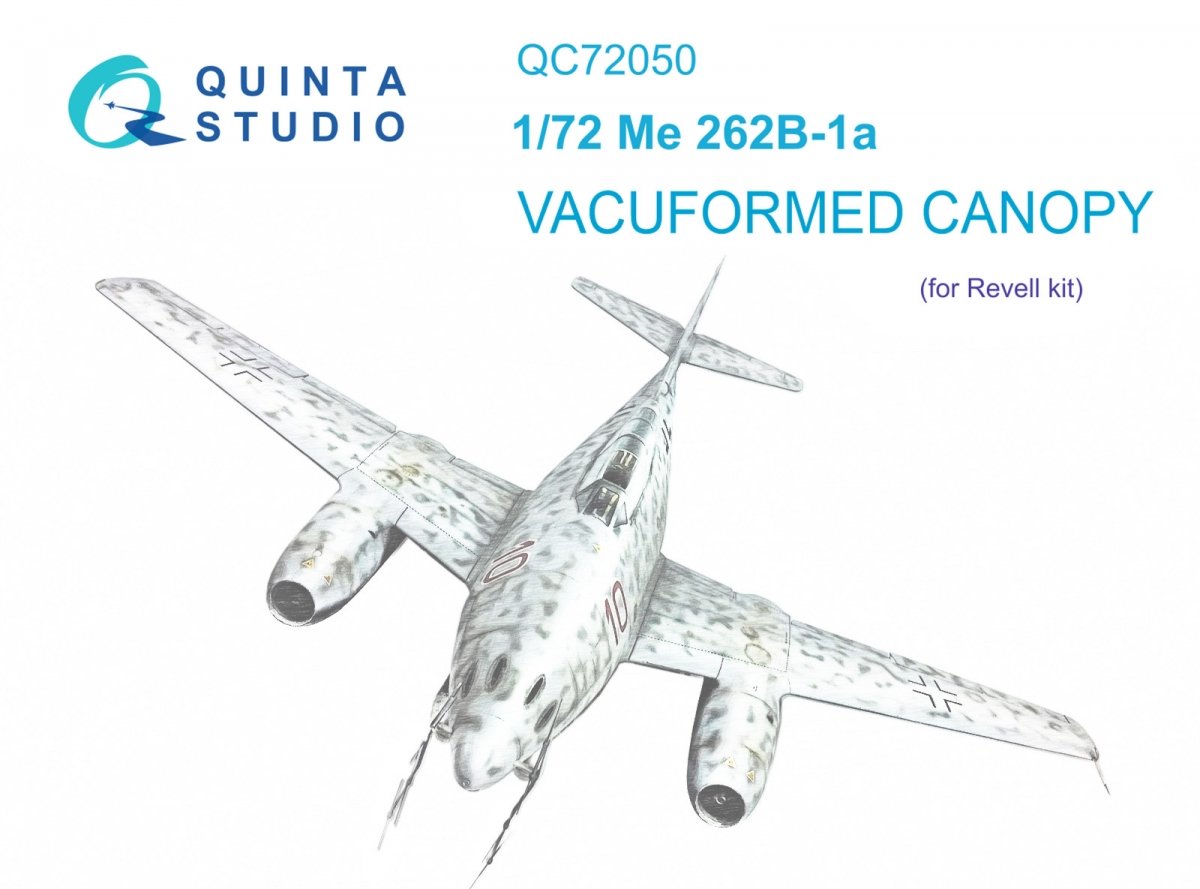 Quinta Studio QC72050 Me-262B-1a verrière transparente sous vide (Revell) 1/72