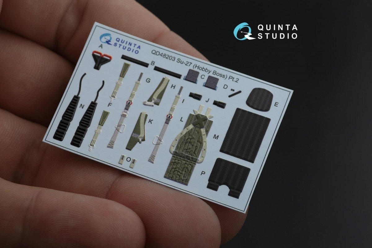 Quinta Studio QD48203 Su-27 3D-Printed &amp;amp; coloured Interior on decal paper ( Hobby Boss ) 1/48 – imagen 11