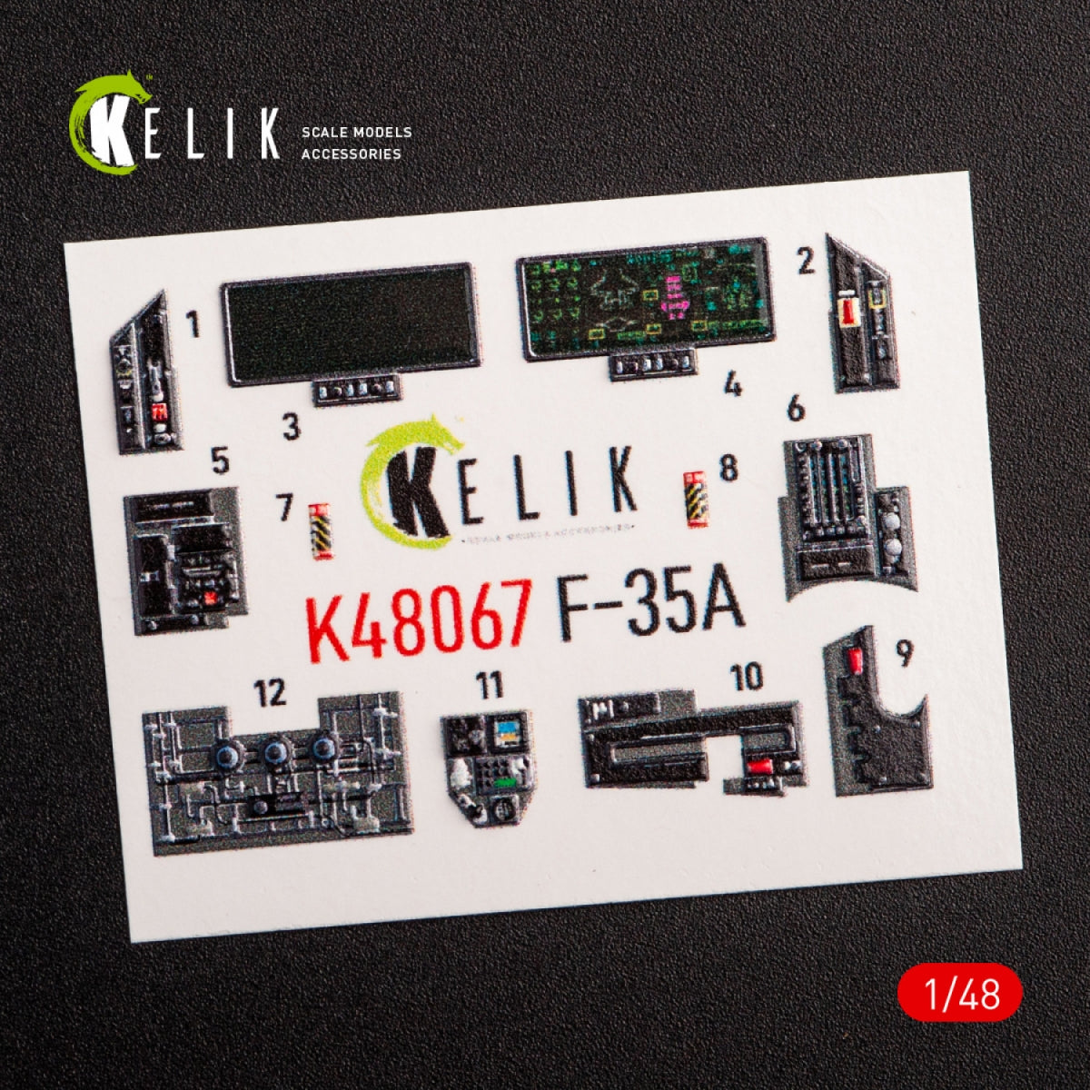 KELIK K48067 F-35A INTERIOR 3D DECALS FOR TAMIYA KIT 1/48 – immagine 3