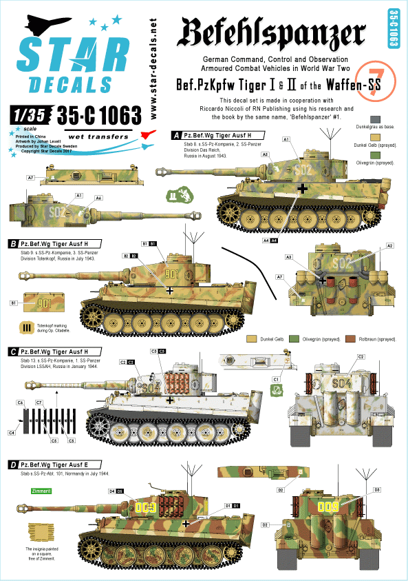 Star Decals 35-C1063 Befehlspanzer #7 1/35