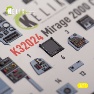 KELIK K32024 Mirage 2000C - interior 3D decals for Kitty Hawk/Zimi models kit 1/32 – immagine 6