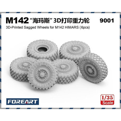 Fore Art 9001 M142 HIMARS - 3D Printed Sagged Wheels (6 pcs) 1/35